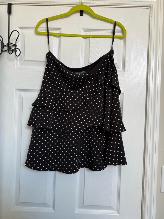 Ralph Lauren Dresses & Skirts - Ralph Lauren Black & White Polka Dot Tiered Cami